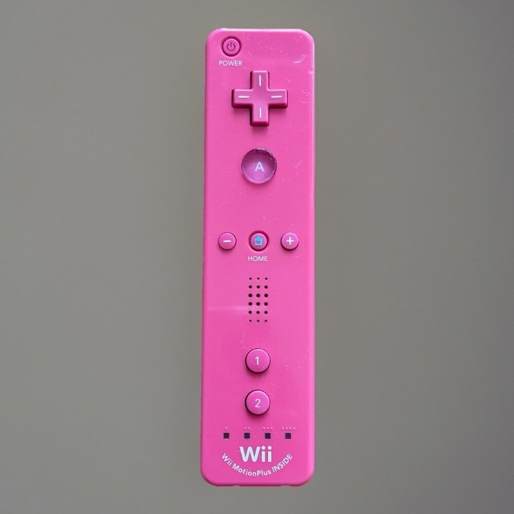 Official Wii Remote Nintendo Motion Plus Inside OEM Controller Pink RVL-036 READ